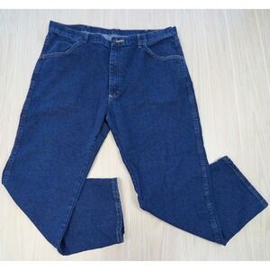 Wrangler Men's Dark Wash Jeans Blue Denim 40x29 Cotton Blend made‎ Mexico